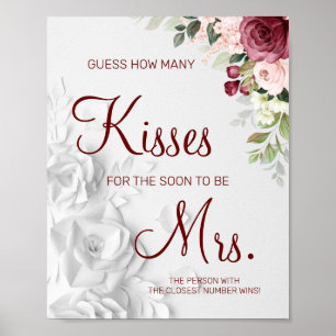 Affiche Combien de baisers pour être bientôt Mme douche je