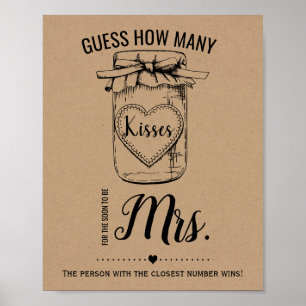 Affiche Combien de baisers pour être bientôt Mme douche si