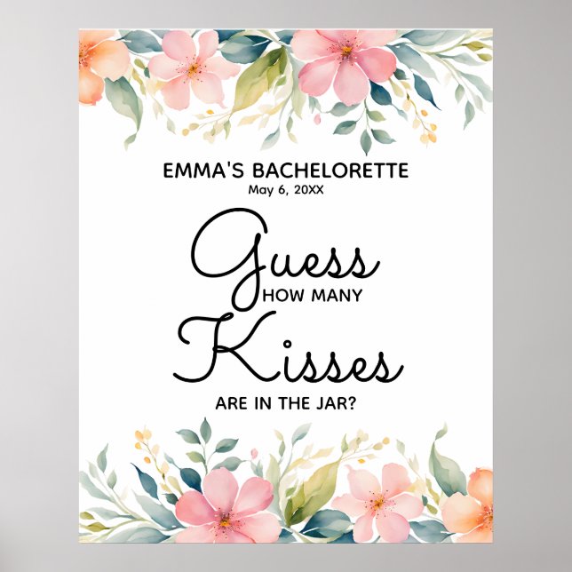 Affiche combien de baisers sont dans le jeu de douche de p (Devant)