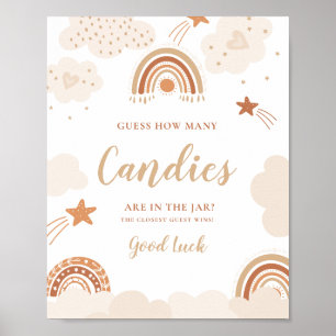 Affiche Combien de bonbons Boho Arc-En-Ciel