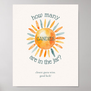 Affiche Combien de bonbons ici vient le Baby shower du Fil