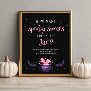 Affiche Combien de bonbons Jeu de Baby Shower Halloween