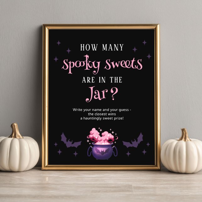 Affiche Combien de bonbons Jeu de Baby Shower Halloween (Créateur téléchargé)