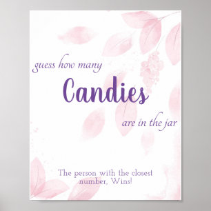 Affiche Combien de bonbons Panneau de jeu de Baby Shower d