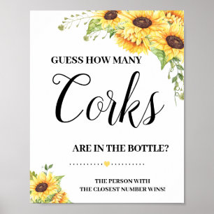 Affiche Combien de bouchons jeu de tournesols de mariage s