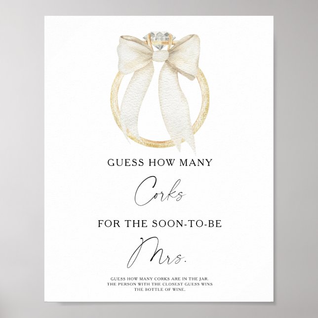 Affiche Combien de bouchons pour un mariage avec anneau et (Devant)