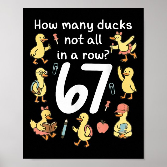 Affiche Combien de canards pas tous alignés drôle 67 Canar (Devant)