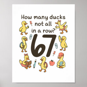 Affiche Combien de canards pas tous alignés drôle 67 canar