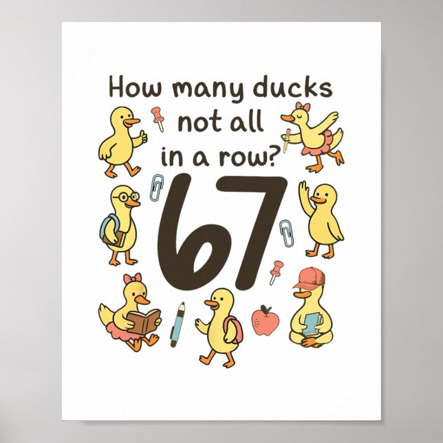 Affiche Combien de canards pas tous alignés drôle 67 canar (Devant)