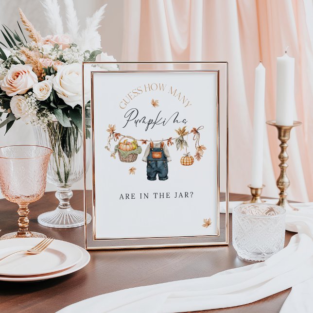 Affiche Combien de Citrouilles dans le Baby shower rustiqu (Créateur téléchargé)