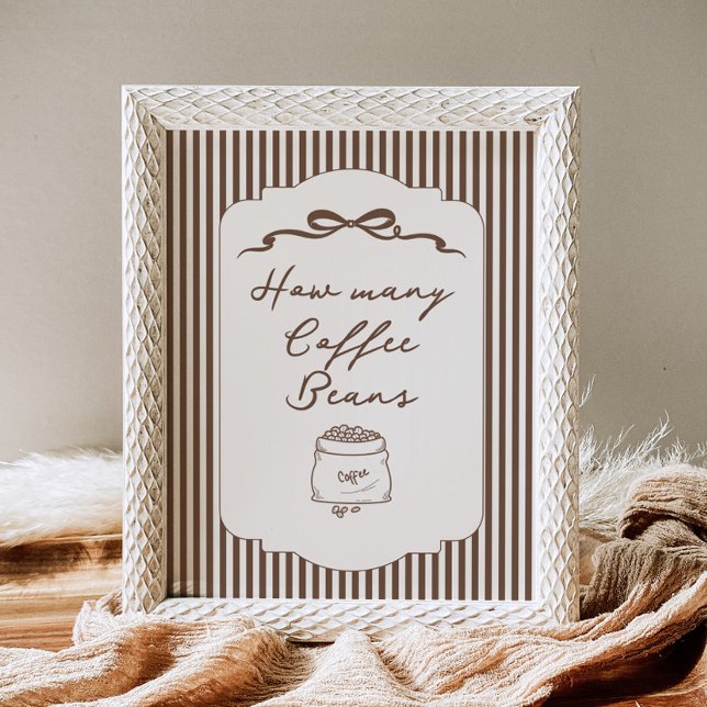 Affiche Combien de grains de café dans le pot Brown Stripe (Créateur téléchargé)