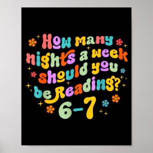 Affiche Combien de nuits de lecture 67 Meme drôle Six Sept