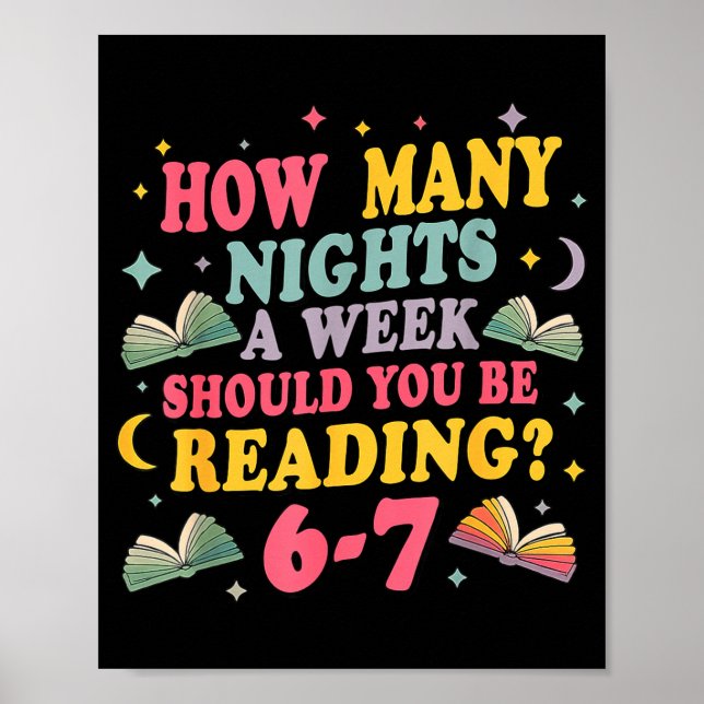 Affiche Combien de nuits de lecture 67 Meme Six Seven Prof (Devant)