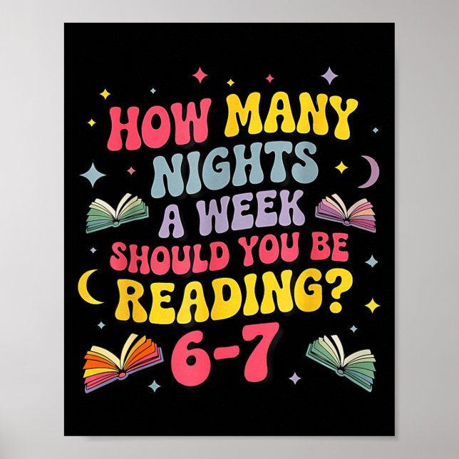 Affiche Combien de nuits par semaine devriez-vous lire 67  (Devant)