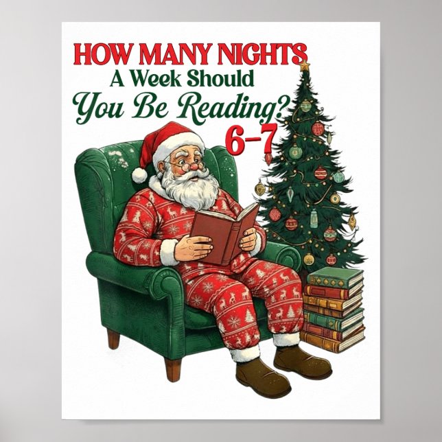 Affiche Combien de nuits par semaine devriez-vous lire 67  (Devant)