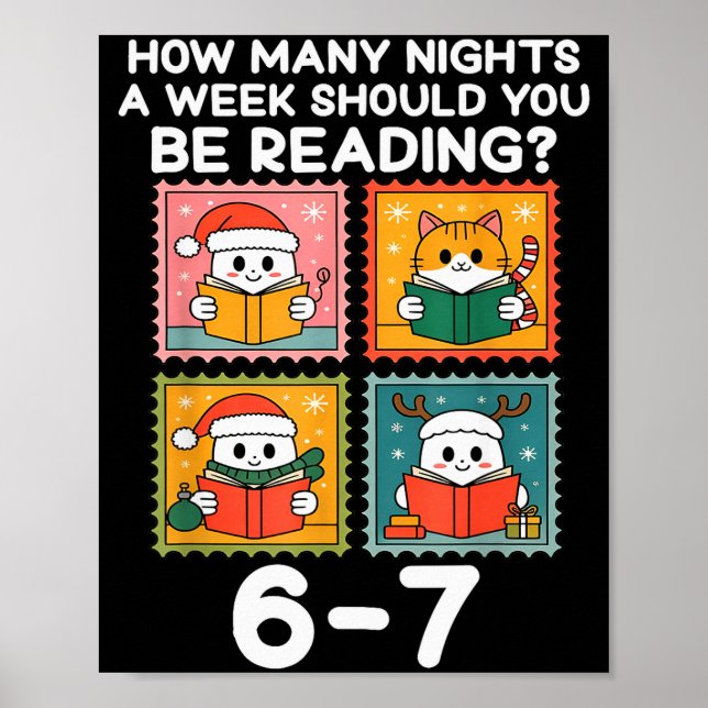 Affiche Combien de nuits par semaine devriez-vous lire 67  (Devant)