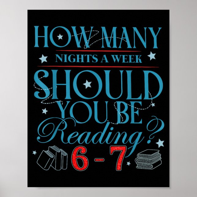 Affiche Combien de nuits par semaine devriez-vous lire 6–7 (Devant)