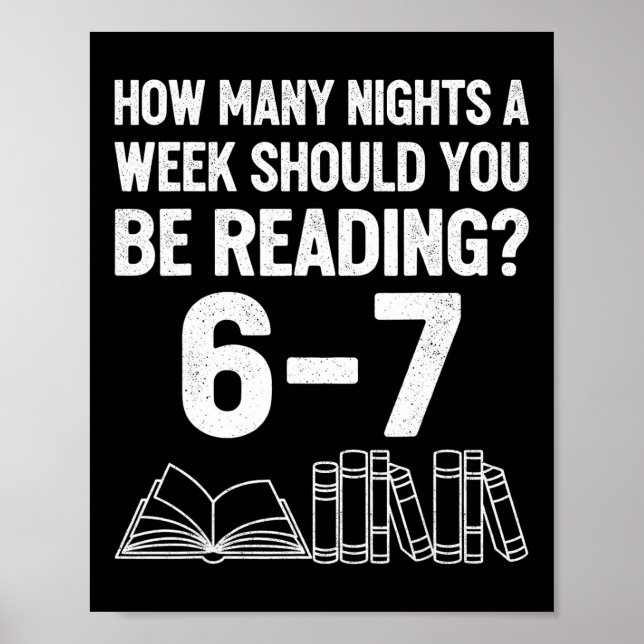 Affiche Combien de nuits par semaine devriez-vous lire 6 7 (Devant)
