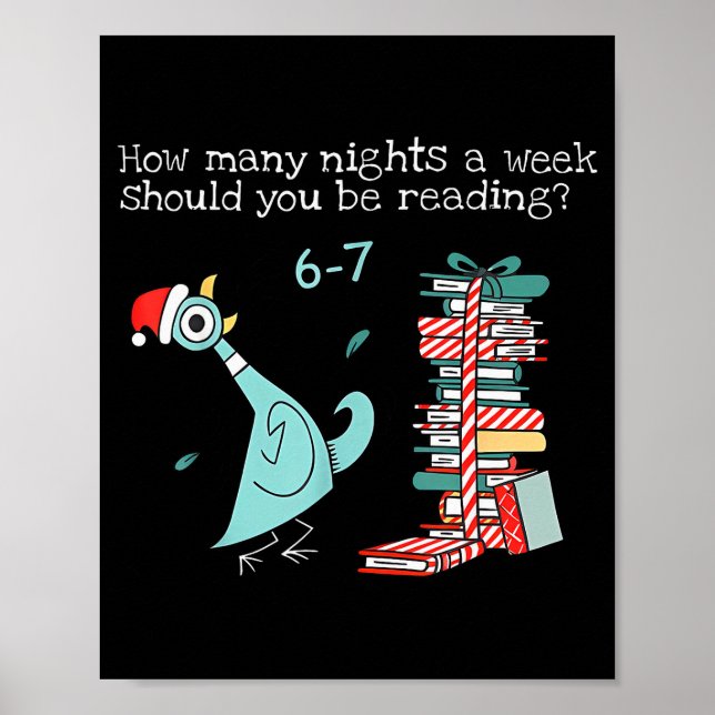 Affiche Combien de nuits par semaine devriez-vous lire 6-7 (Devant)