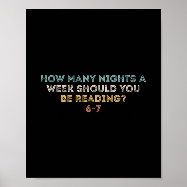 Affiche Combien de nuits par semaine devriez-vous lire 6-7 (Devant)