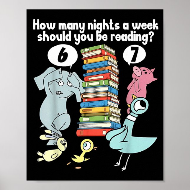 Affiche Combien de nuits par semaine devriez-vous lire 6–7 (Devant)