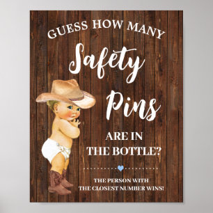 Affiche Combien de paniers de sécurité Jeu Cowboy Baby sho