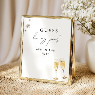Affiche Combien de perles pancarte de jeu de Baby Shower d