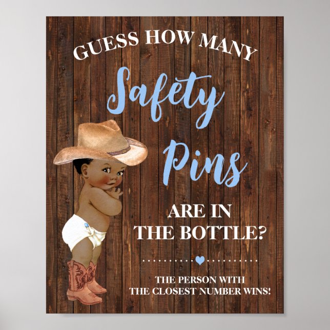 Affiche Combien De Pins De Sécurité Jouent Un CowboyDouche (Devant)