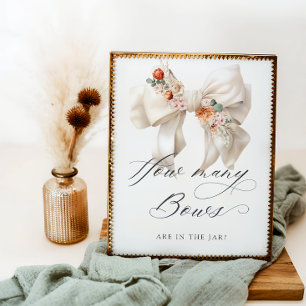 Affiche Combien de rubans Arc floral Baby Shower