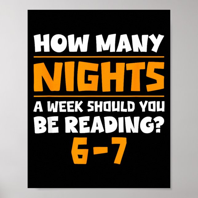 Affiche Combien de soirs par semaine devriez-vous lire 6-7 (Devant)