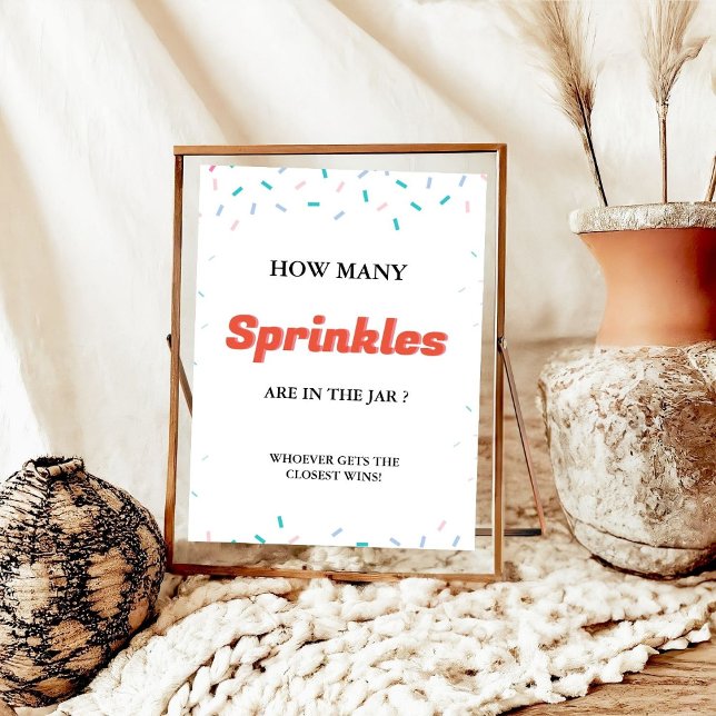 Affiche Combien de SPrinkles dans le jeu de Baby shower Ja (Créateur téléchargé)