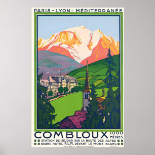Affiche Combloux Chamonix Megeve Alpes Montagnes France