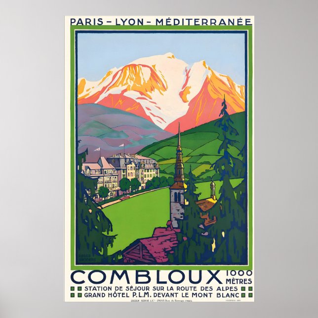 Affiche Combloux Chamonix Megeve Alpes Montagnes France (Devant)