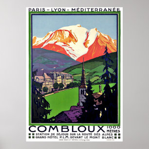 Affiche Combloux en été, France, voyage vintage