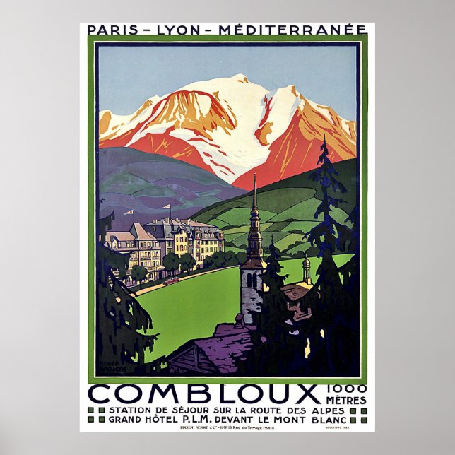 Affiche Combloux sur Summer, France, voyage vintage (Devant)