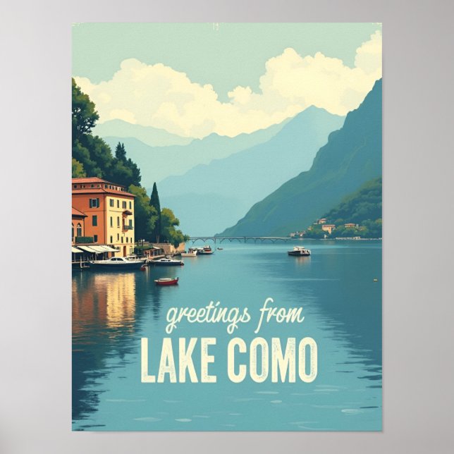 Affiche Côme lac Vintage (Devant)