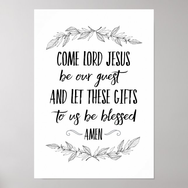 Affiche Come Lord Jesus Be Our Guest Prayer Wall Art (Devant)