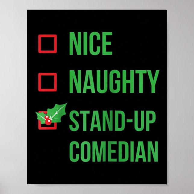Affiche Comédien de stand-up Funny Pajama Cadeau de Noël R (Devant)