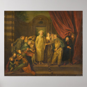 Affiche Comédiens italiens - après Antoine Watteau Fine Ar