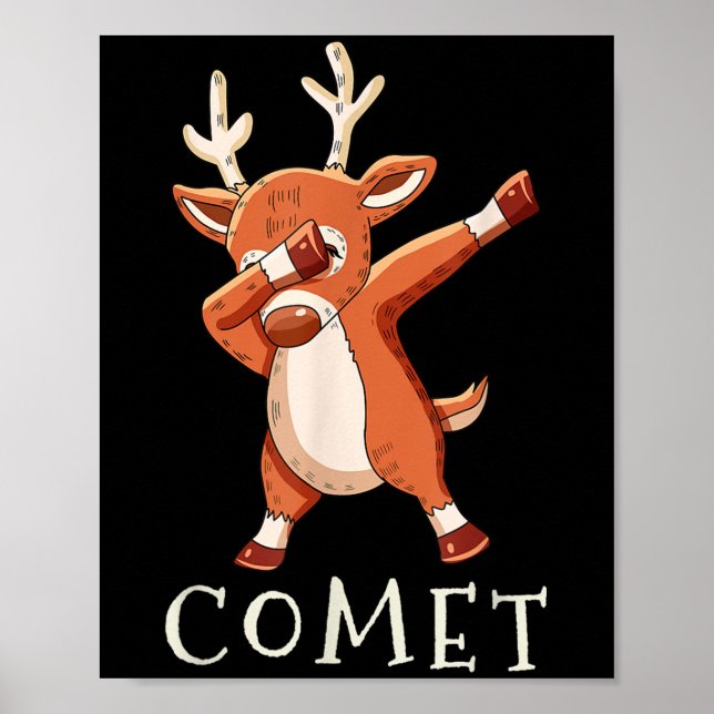 Affiche Comet Santas Reindeers Family Matching Outfit Chri (Devant)