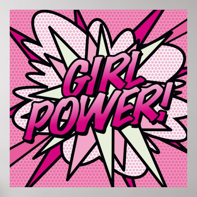 Affiche Comic Book Pop Art PUISSANCE DES FILLES (Devant)