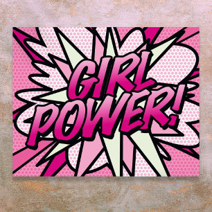 Affiche Comic Book Pop Art PUISSANCE DES FILLES