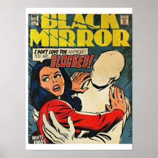 Affiche comic cover black mirror 90s pop art edit illustra