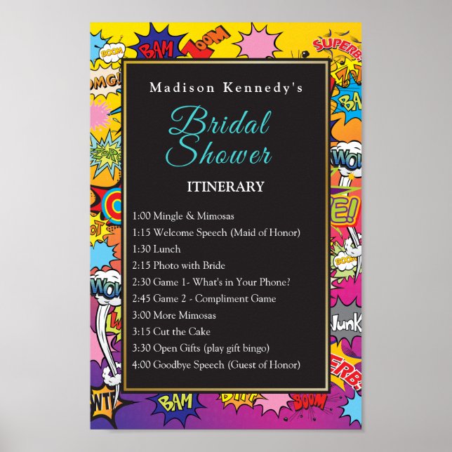 Affiche Comic Pop Art pour Enterrement de Vie de Jeune Fil (Devant)