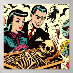 Affiche Comics Retro Goth Couple