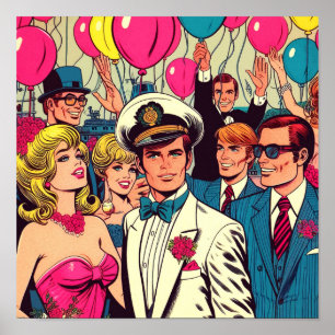Affiche Comics vintage Party