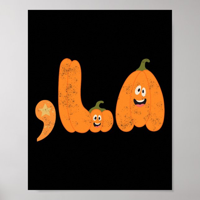 Affiche Comma La Funny Kamala Citrouilles Halloween (Devant)