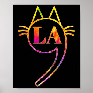 Affiche Comma La Kamala Cat Tie Dye Retro Harris 2024 Femm