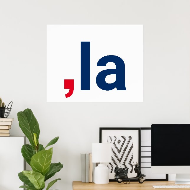 Affiche Comma La kamala drôle prononciation patriotique (Bureau à domicile)