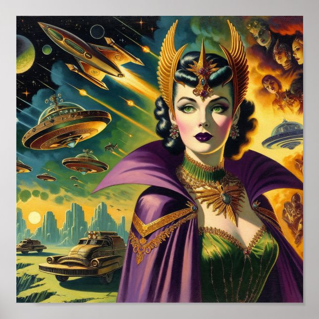 Affiche Commandant de l'espace rétro (Devant)